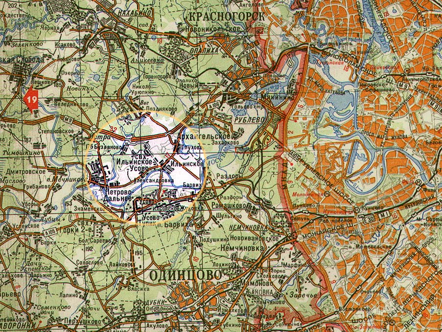Карта МО 1993 года